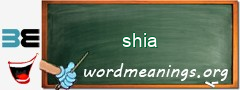 WordMeaning blackboard for shia